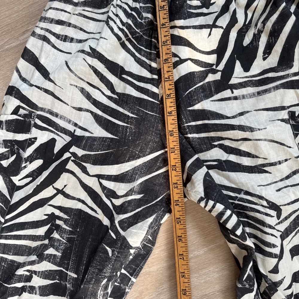 Bryn Walker Xx-Small Linen Vacation Cropped Pull On Pants Leaf Vacation Tropical - Picture 9 of 12